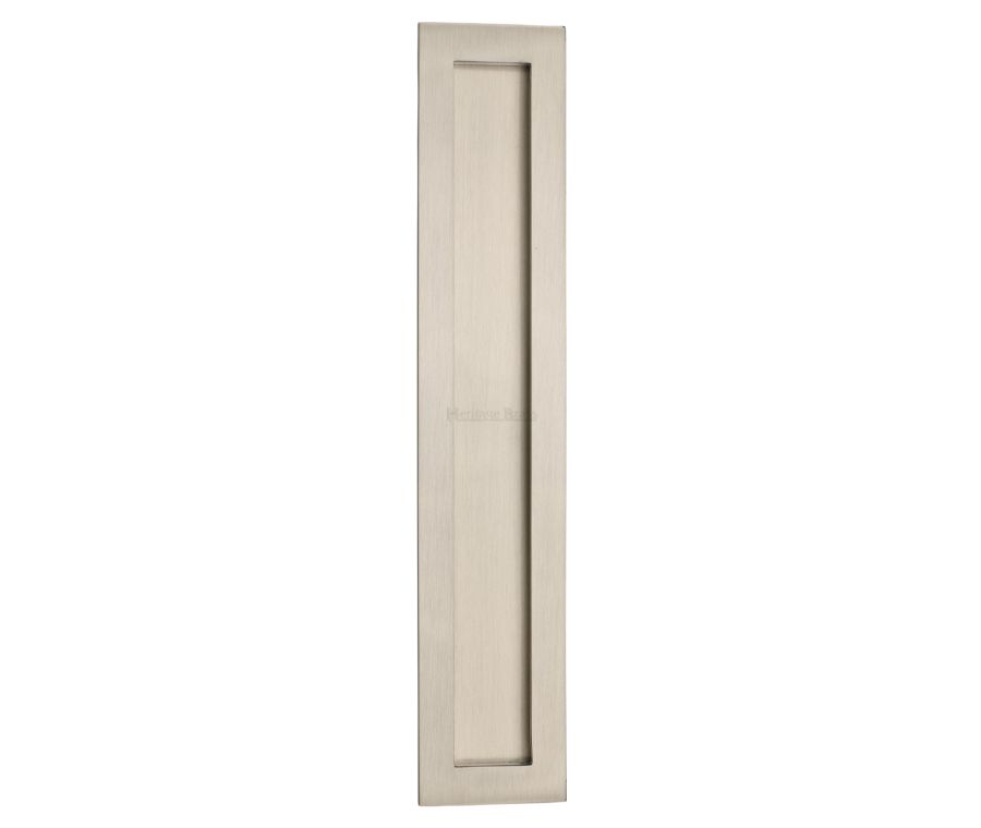 Satin Nickel Heritage Brass Rectangular Flush Pull - C1855 300mm