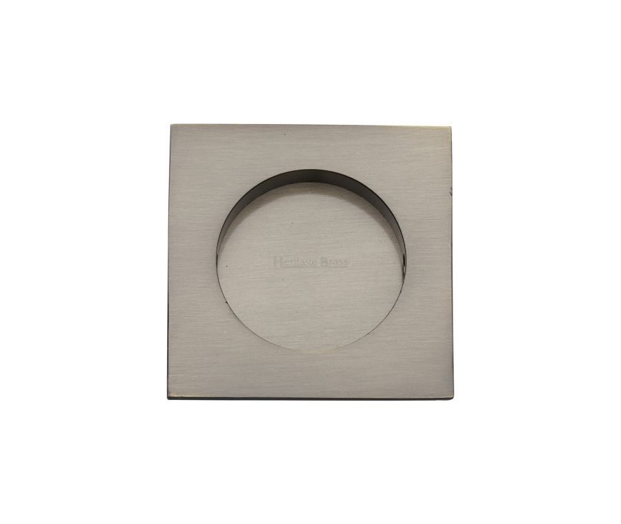 Antique Brass Heritage Brass Square Flush Pull - C1860 63mm