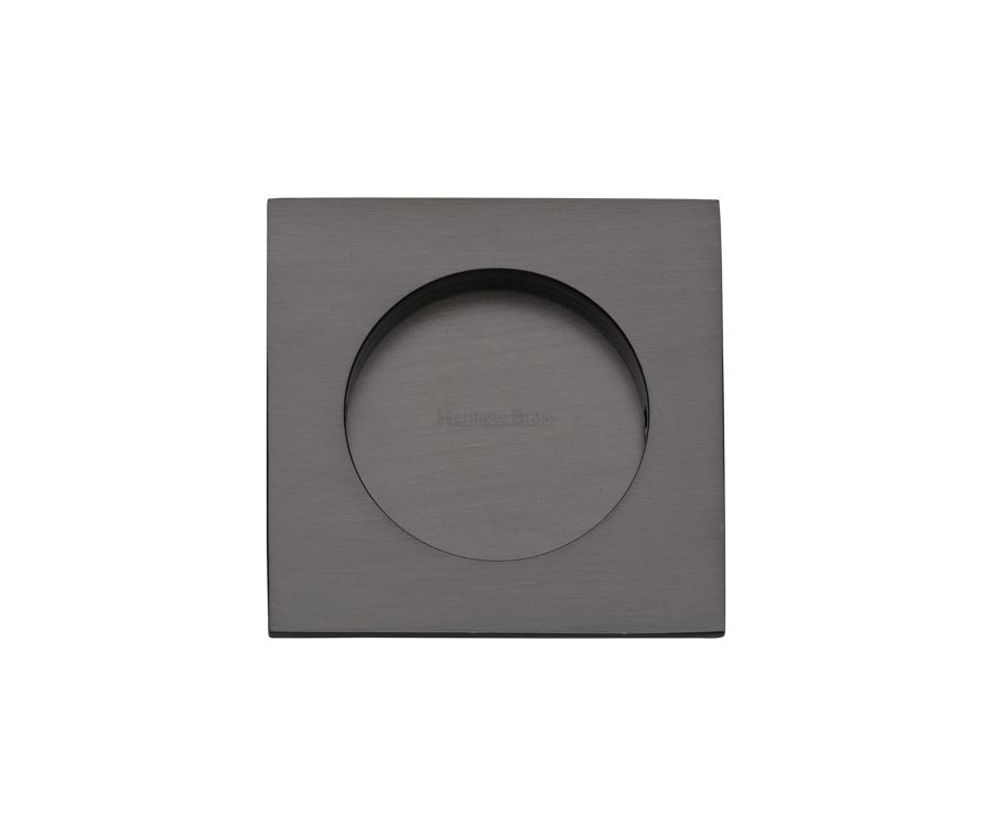 Matt Bronze Heritage Brass Square Flush Pull - C1860 63mm