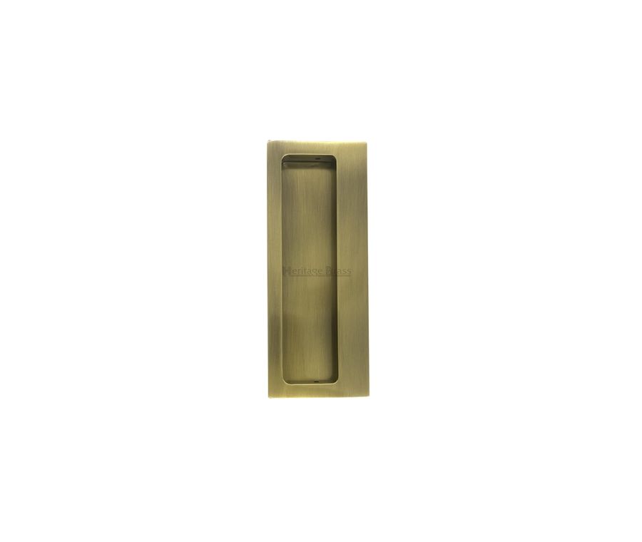 Heritage Brass Antique Brass Offset Flush Pull for Swing Door | C1862-AT