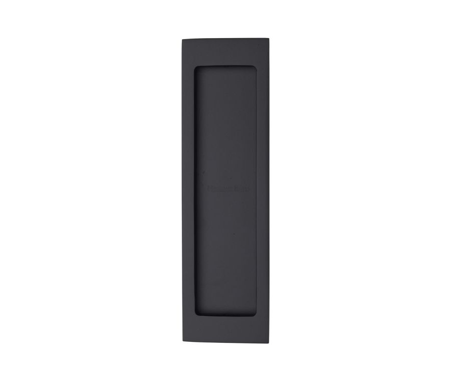Matt Black Heritage Brass Flush Pull - C1872 197mm