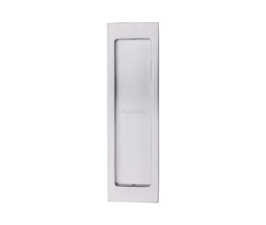 Satin Chrome Heritage Brass Flush Pull - C1872 197mm