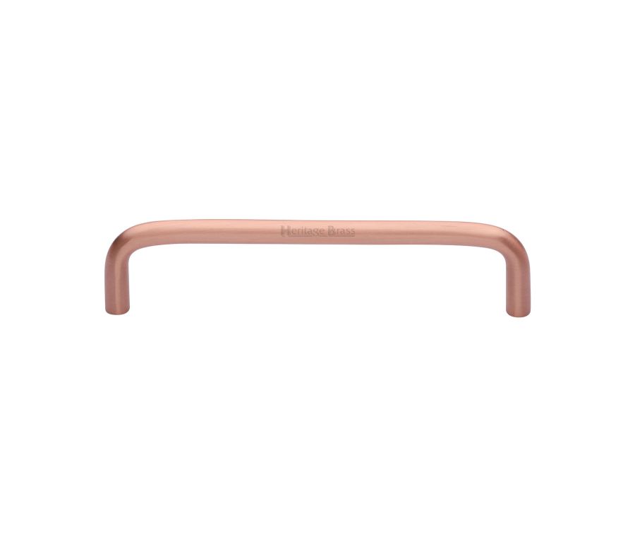 Heritage Brass Satin Rose Gold Wire Cabinet Pull Handle 128mm