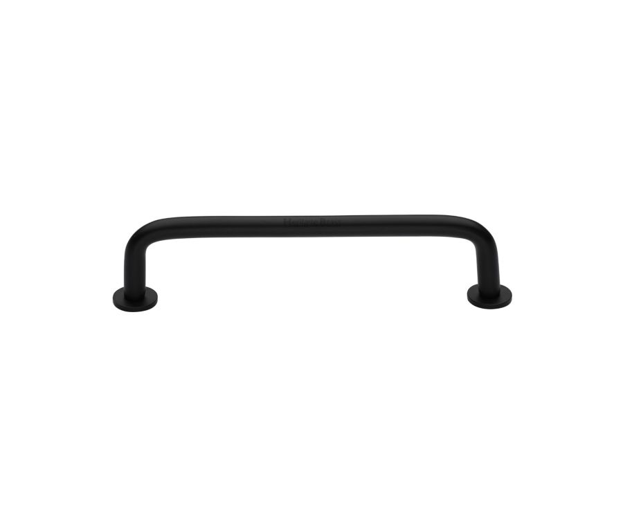 Heritage Brass Matt Black Wire Cabinet Pull Handle with Rose 16mm