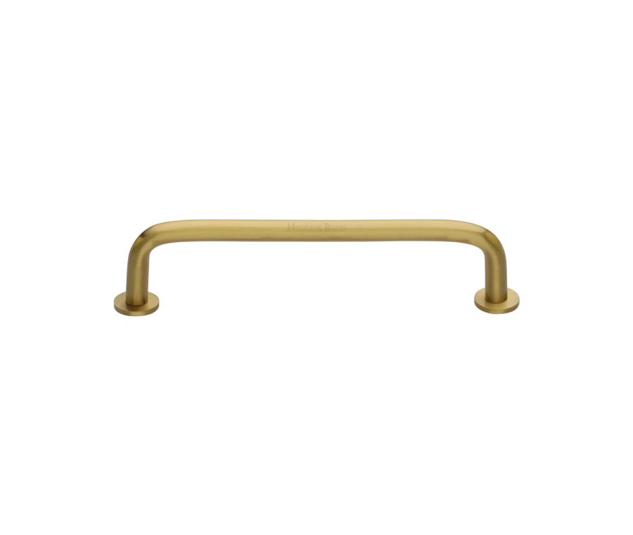 Heritage Brass Satin Brass Wire Cabinet Pull Handle with Rose 16mm