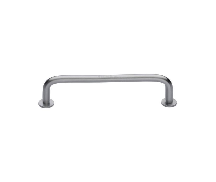 Heritage Brass Satin Chrome Wire Cabinet Pull Handle with Rose 16mm