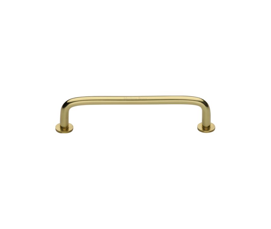 Heritage Brass Polished Brass Wire Cabinet Pull Handle with Rose 16mm