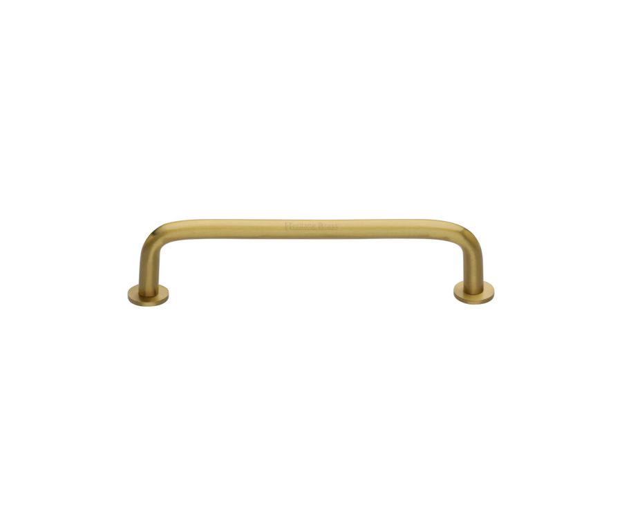 Heritage Brass Satin Brass Wire Cabinet Pull Handle with Rose 16mm