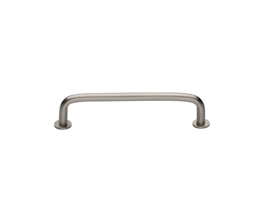 Heritage Brass Satin Nickel Wire Cabinet Pull Handle with Rose 16mm