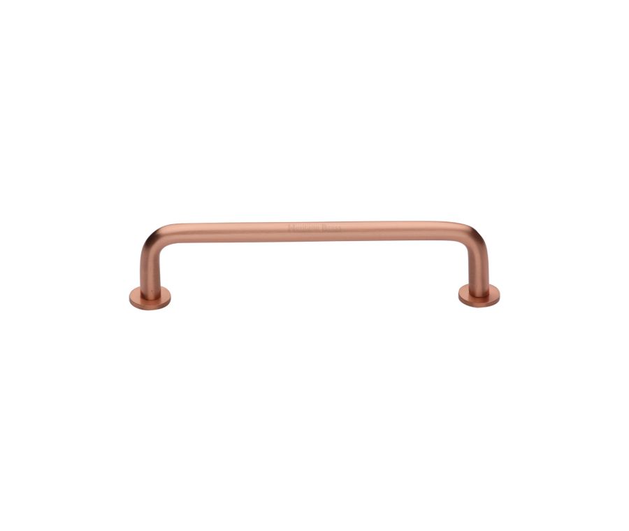 Heritage Brass Satin Rose Gold Wire Cabinet Pull Handle with Rose 16mm