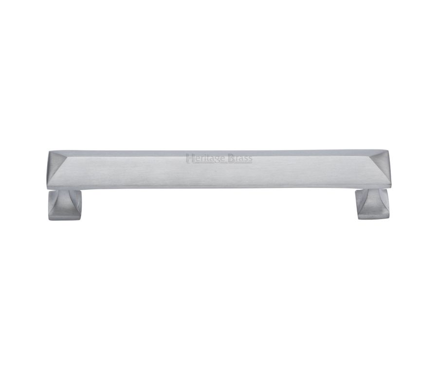 Heritage Brass Satin Chrome Pyramid Cabinet Pull Handle 152mm
