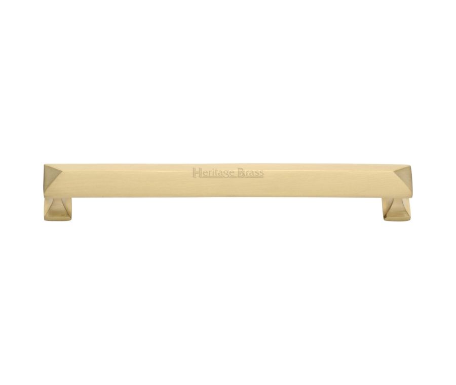 Heritage Brass Satin Brass Pyramid Cabinet Pull Handle 203mm