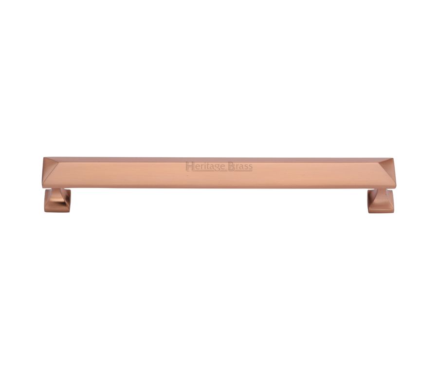 Heritage Brass Satin Rose Gold Pyramid Cabinet Pull Handle 203mm