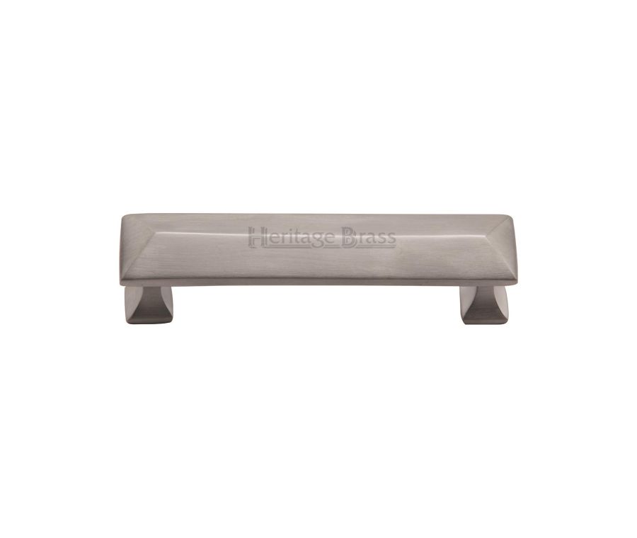 Heritage Brass Satin Chrome Pyramid Cabinet Pull Handle 96mm
