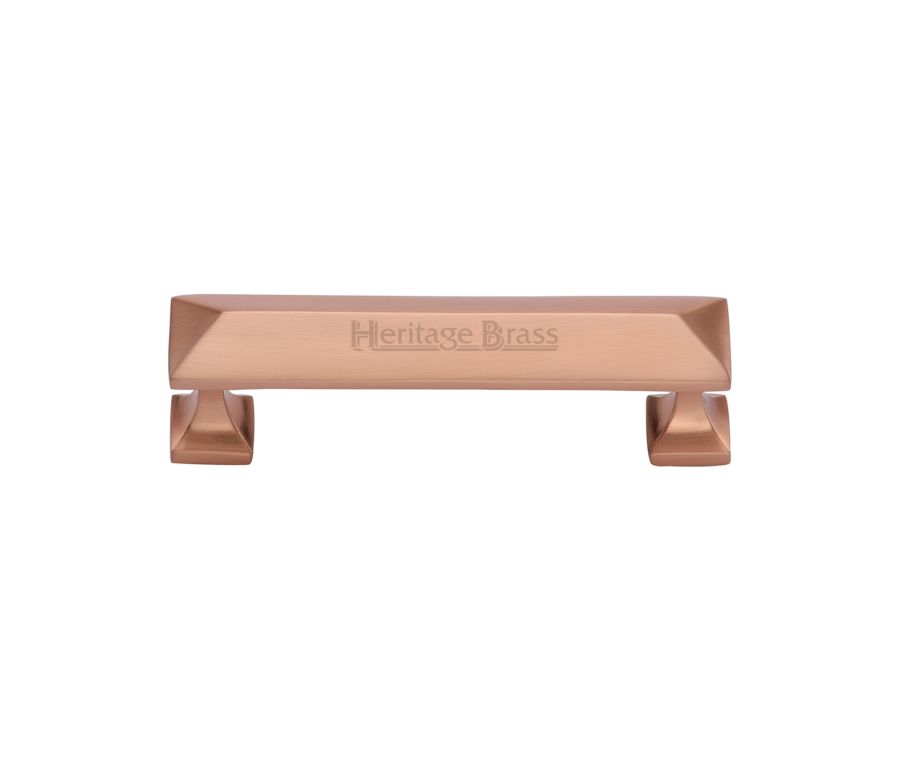 Heritage Brass Satin Rose Gold Pyramid Cabinet Pull Handle 96mm