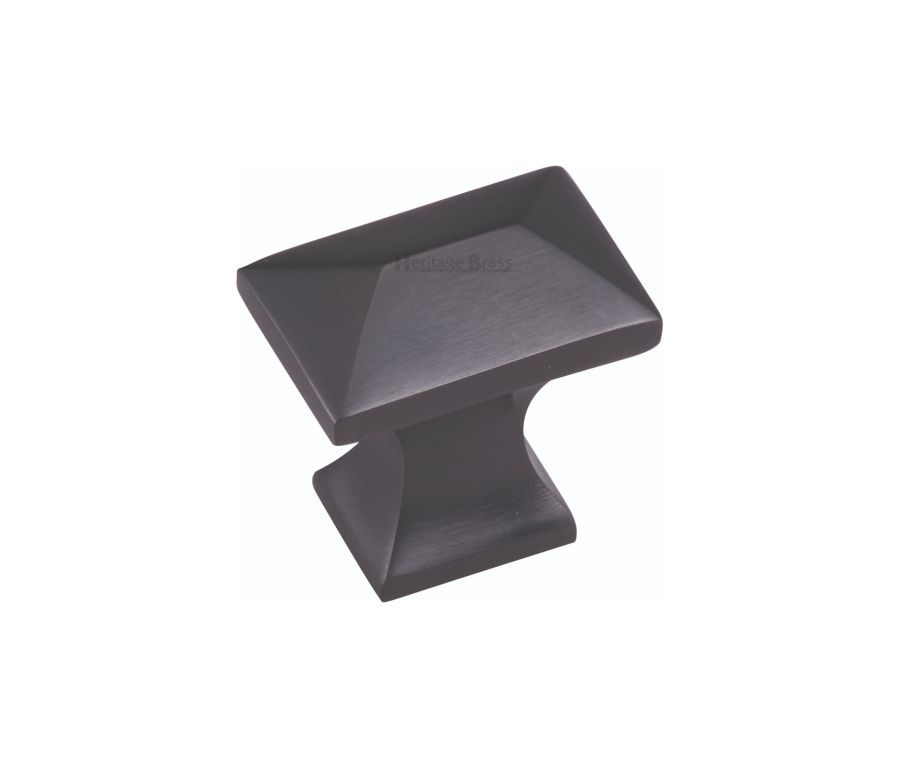 Heritage Brass Matt Black Pyramid Cabinet Knob