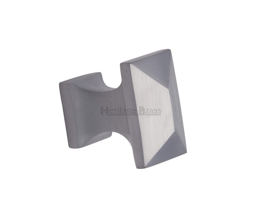 Heritage Brass Satin Chrome Pyramid Cabinet Knob
