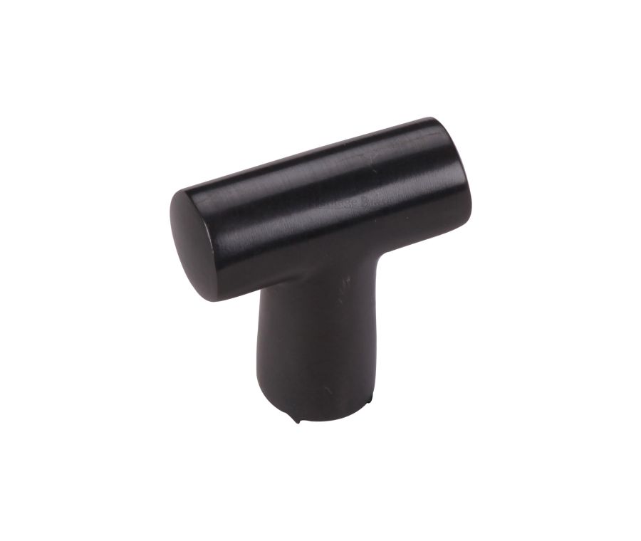 Heritage Brass Matt Black T Shaped Cabinet Knob 35mm