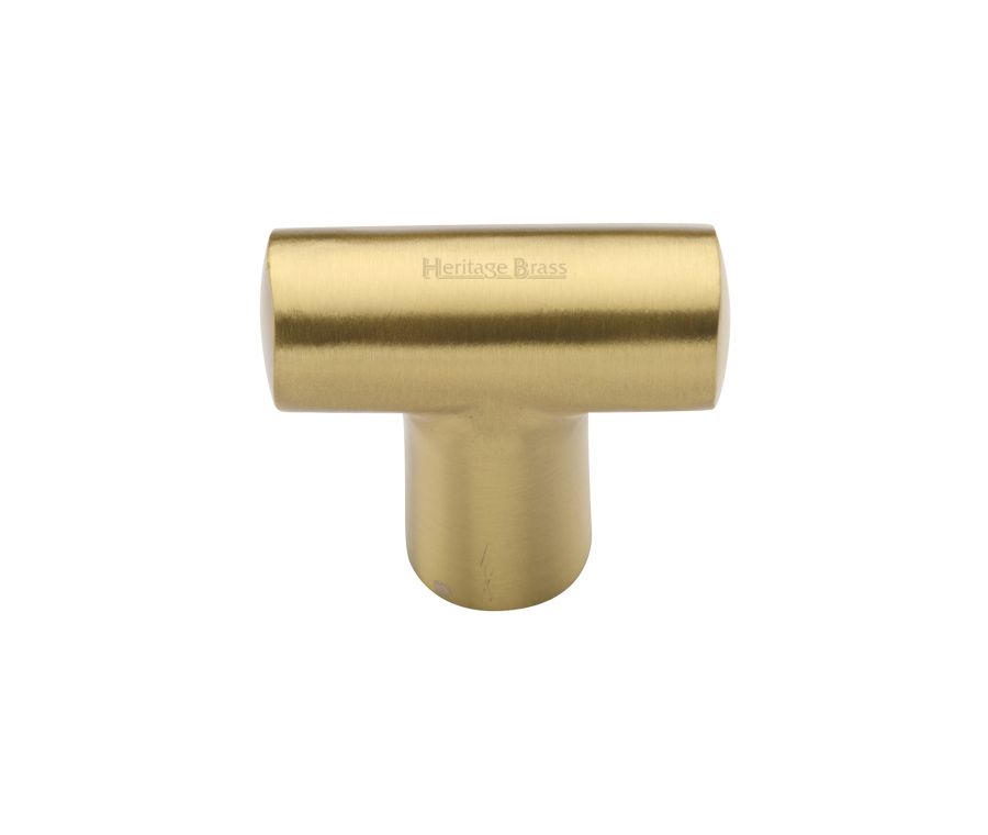 Heritage Brass Satin Brass T Shaped Cabinet Knob 35mm