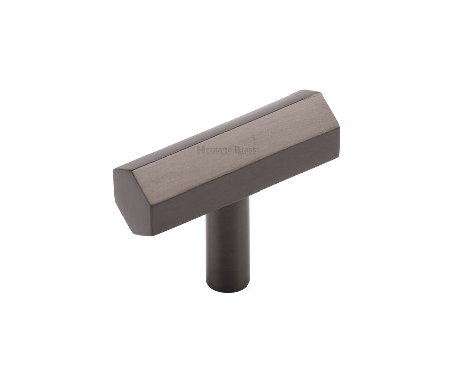 Heritage Brass Matt Bronze Hexagon T-Bar Cabinet Knob 41mm