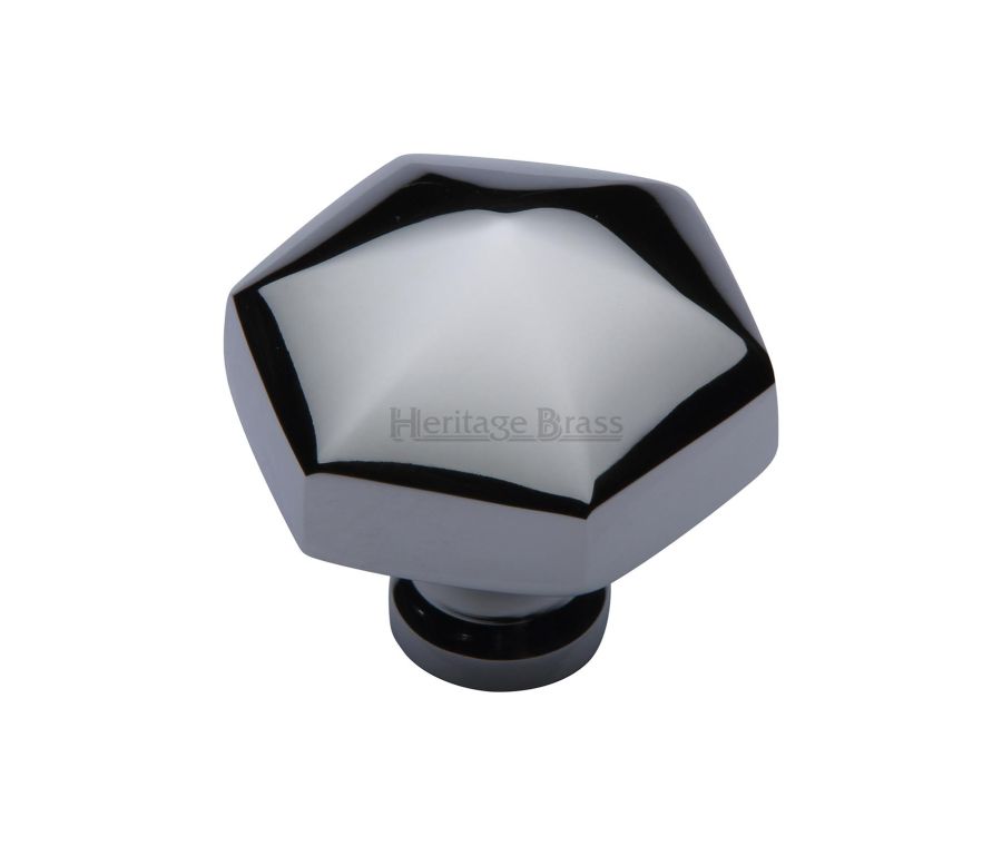 Heritage Brass Polished Chrome Classic Hexagon Cabinet Knob 32mm