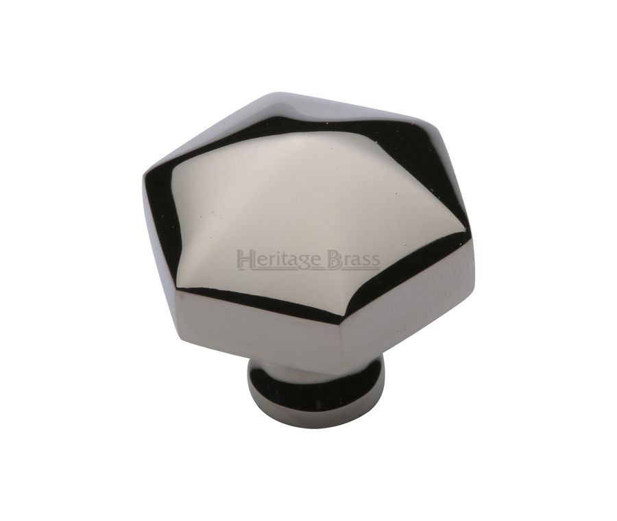 Heritage Brass Polished Nickel Finish Classic Hexagon Cabinet Knob 32mm