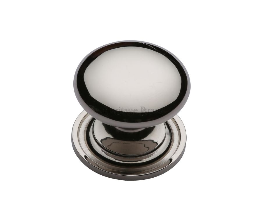 Heritage Brass Polished Nickel Finish Victorian Round Cabinet Knob with Base 32mm