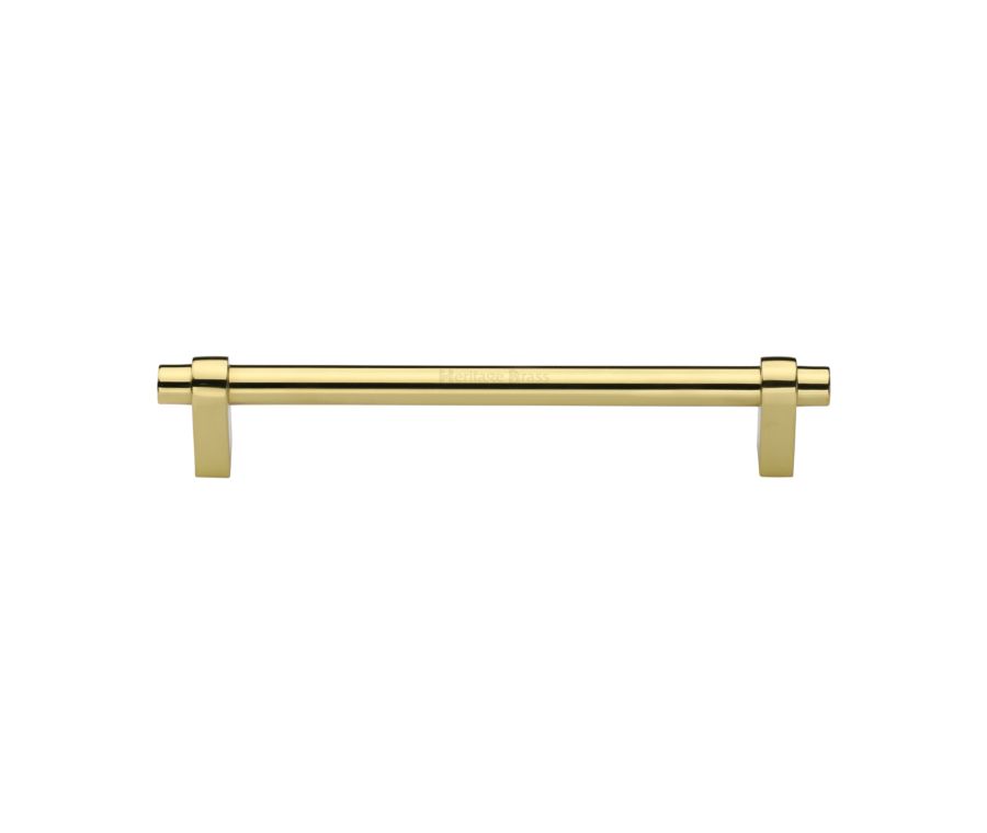 Heritage Brass Polished Brass Industrial Cabinet Pull Handle 160mm