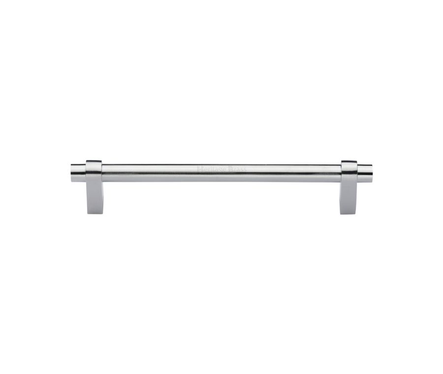Heritage Brass Satin Chrome Industrial Cabinet Pull Handle 160mm