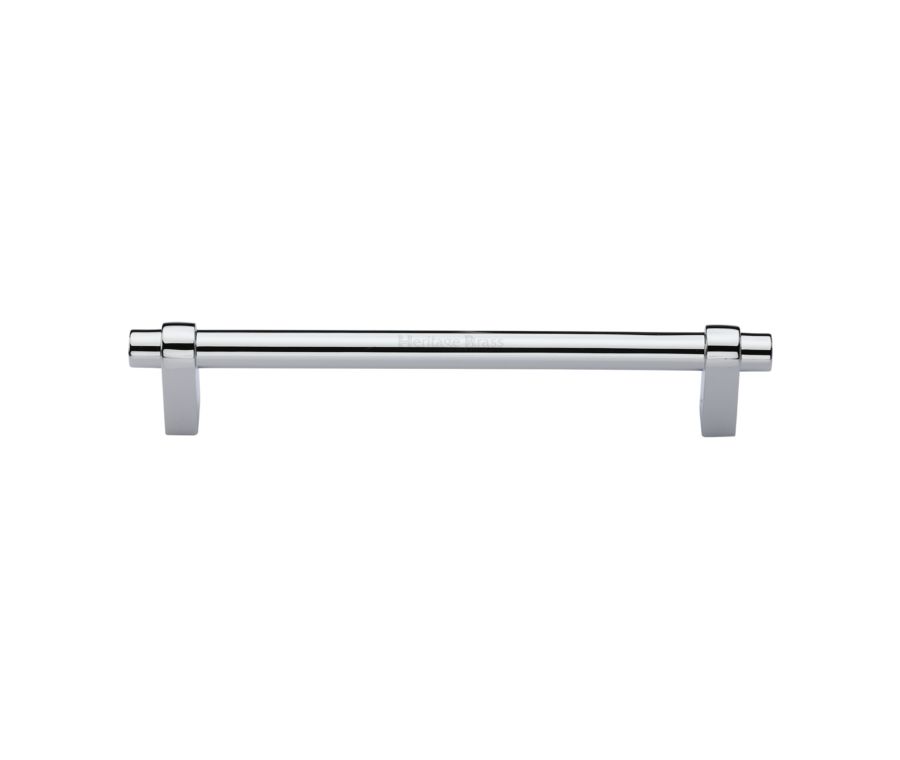 Heritage Brass Polished Chrome Industrial Cabinet Pull Handle 192mm