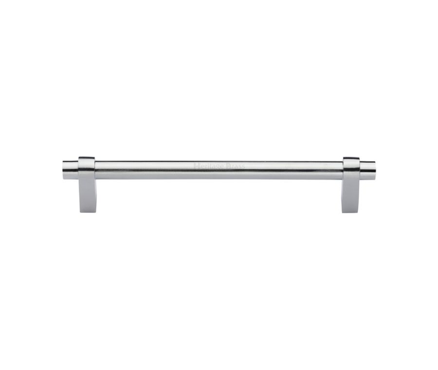 Heritage Brass Satin Chrome Industrial Cabinet Pull Handle 192mm