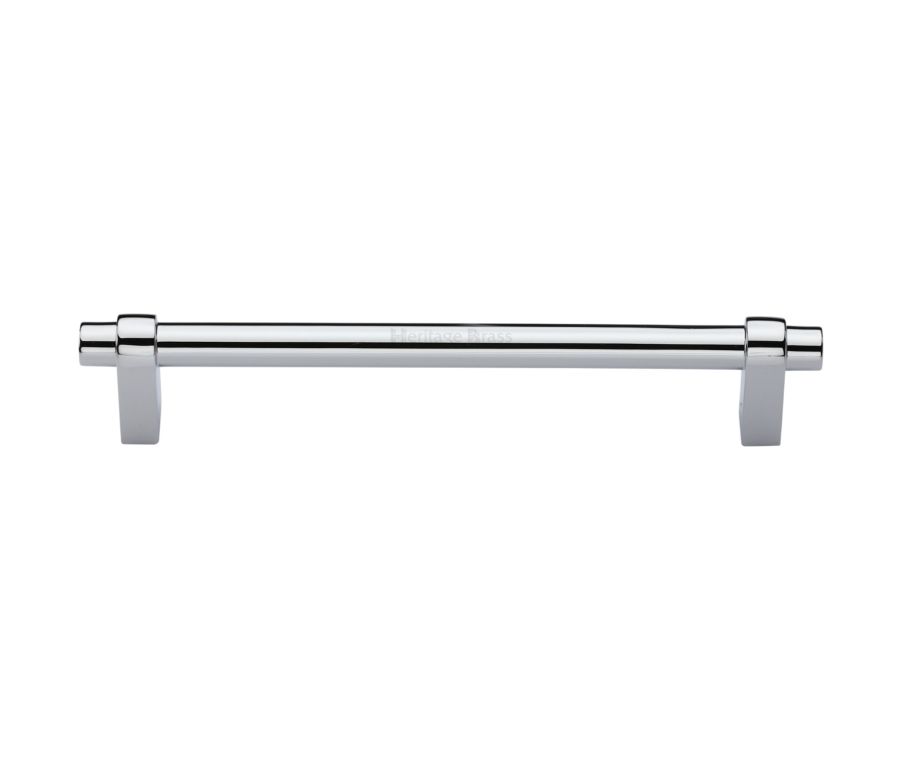 Heritage Brass Polished Chrome Industrial Cabinet Pull Handle 256mm