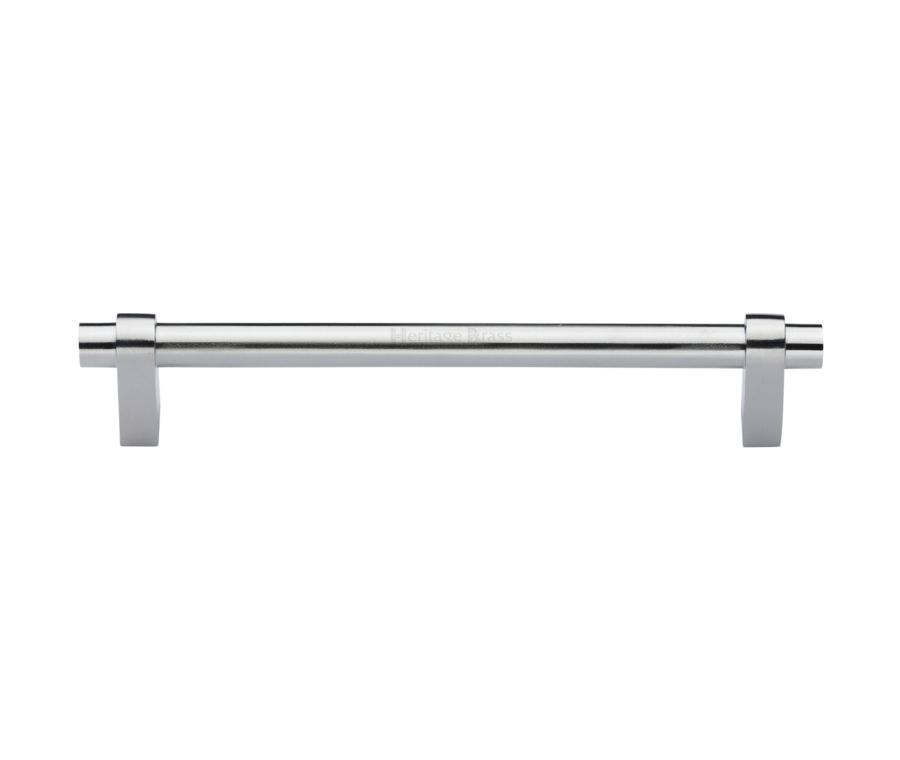 Heritage Brass Satin Chrome Industrial Cabinet Pull Handle 256mm