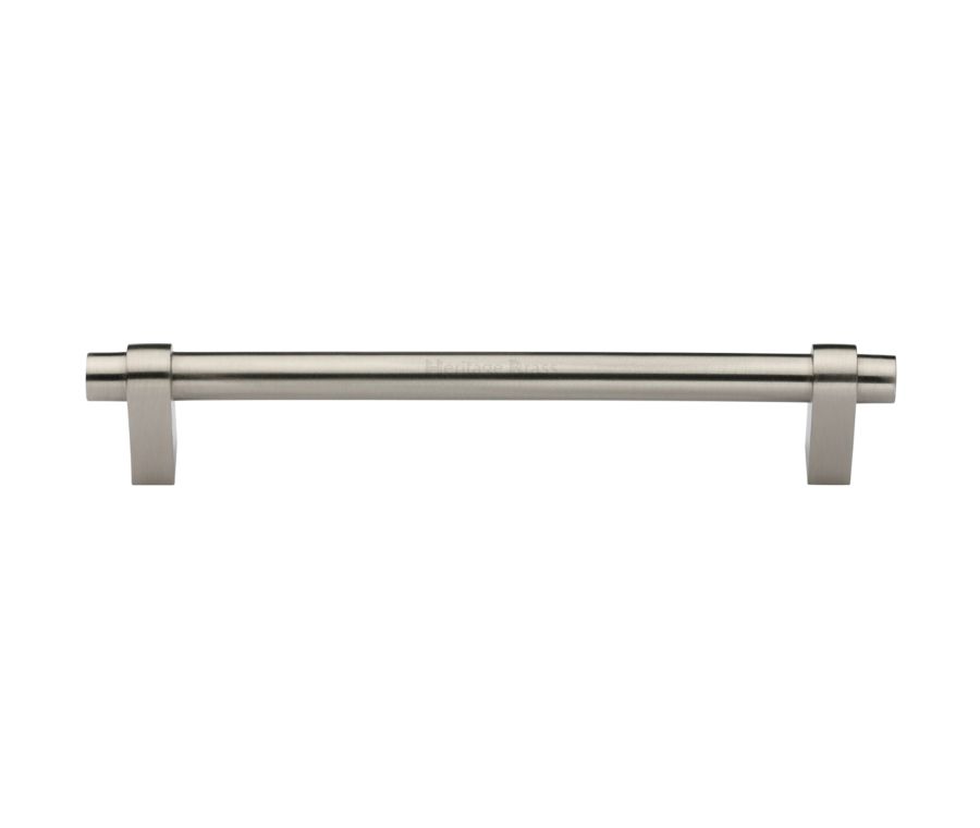 Heritage Brass Satin Nickel Industrial Cabinet Pull Handle 256mm