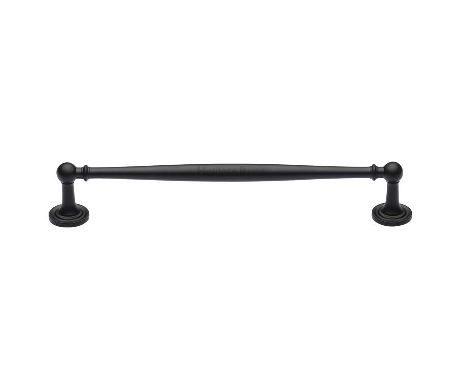 Heritage Brass Matt Black Colonial Cabinet Pull Handle 203mm