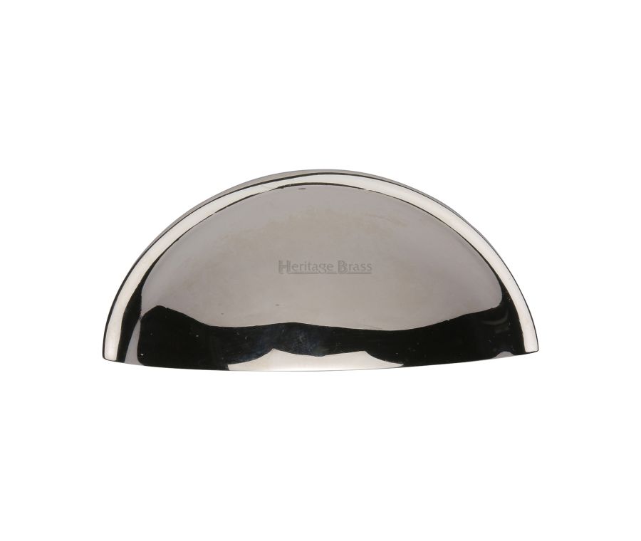 Heritage Brass Polished Nickel Finish Half Moon Cabinet Drawer Pull 57mm