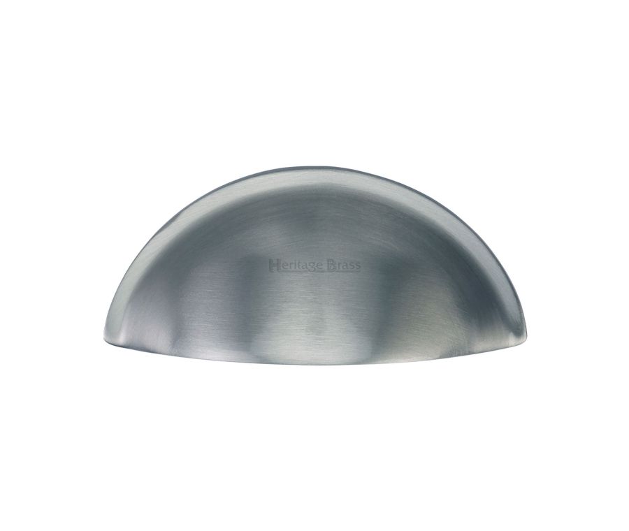 Heritage Brass Satin Chrome Half Moon Cabinet Drawer Pull
