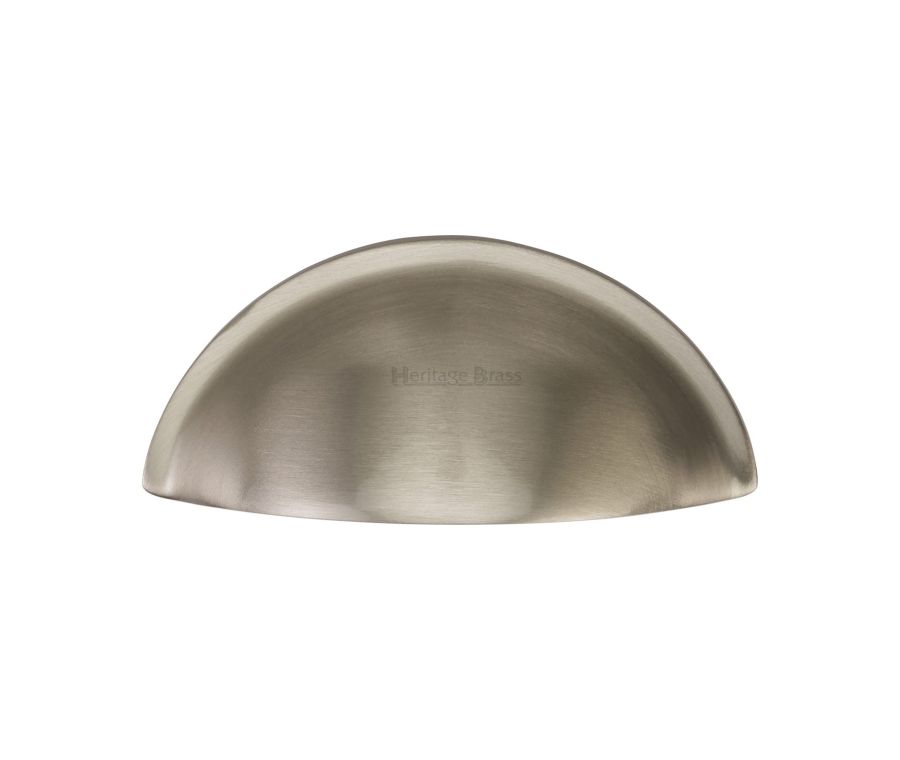 Heritage Brass Satin Nickel Half Moon Cabinet Drawer Pull