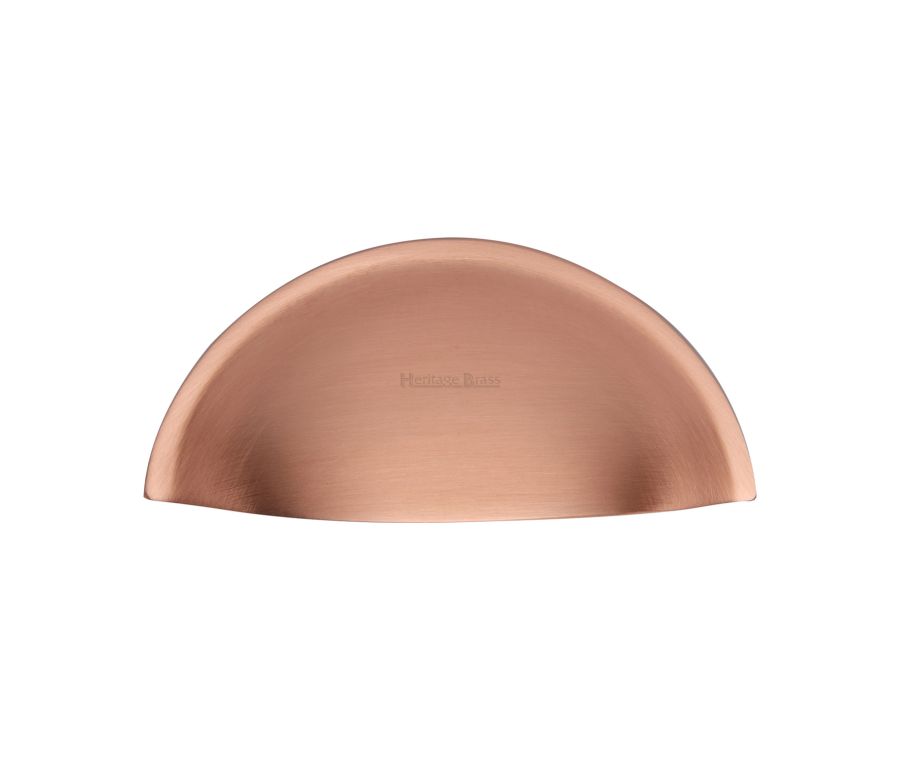 Heritage Brass Satin Rose Gold Half Moon Cabinet Drawer Pull 57mm