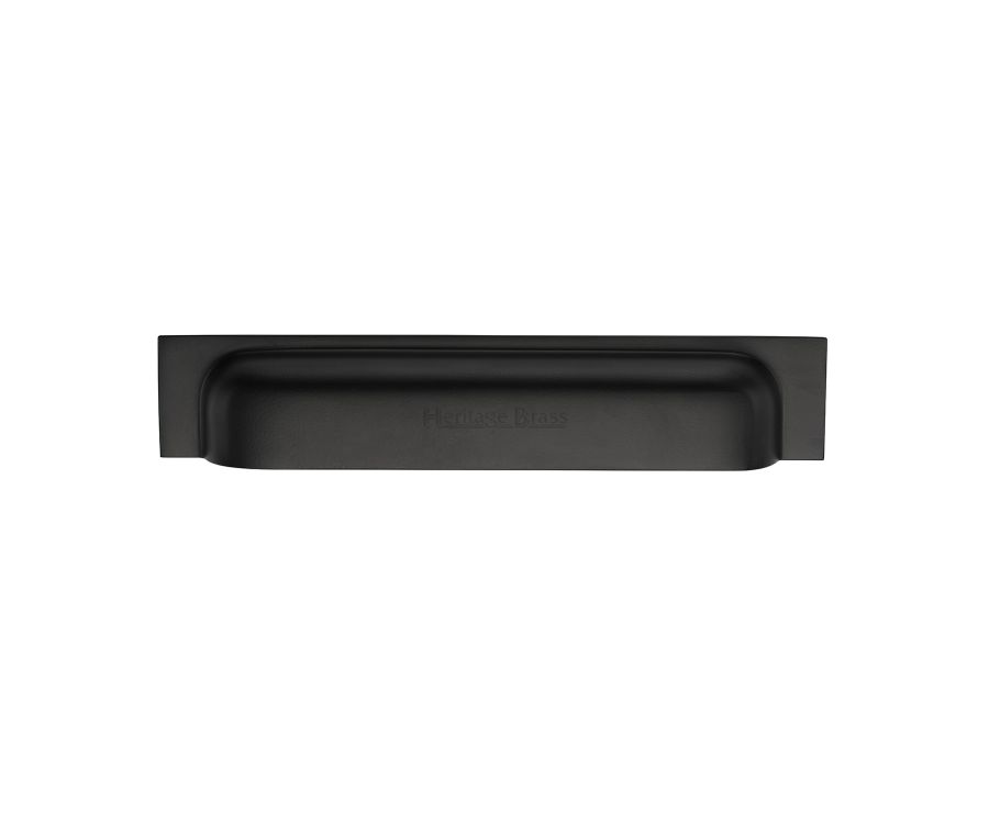 Heritage Brass Matt Black Military Cabinet Drawer Pull 152mm