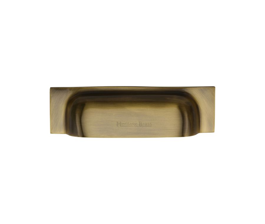 Heritage Brass Antique Brass Military Cabinet Drawer Pull 96mm