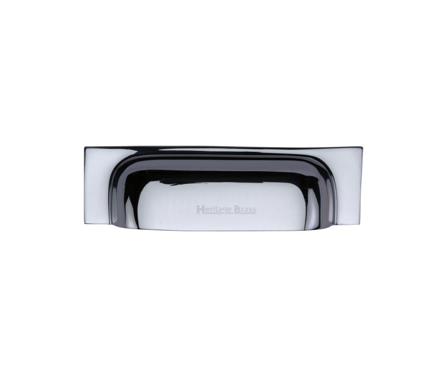 Heritage Brass Polished Chrome Military Cabinet Drawer Pull 96mm