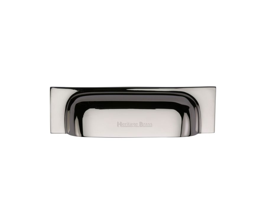 Heritage Brass Polished Nickel Finish Military Cabinet Drawer Pull 96mm