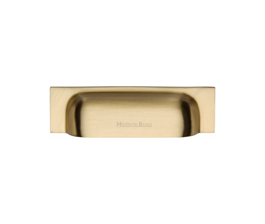 Heritage Brass Satin Brass Military Cabinet Drawer Pull 96mm