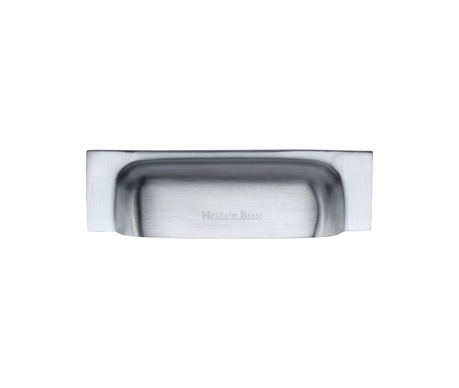 Heritage Brass Satin Chrome Military Cabinet Drawer Pull 96mm
