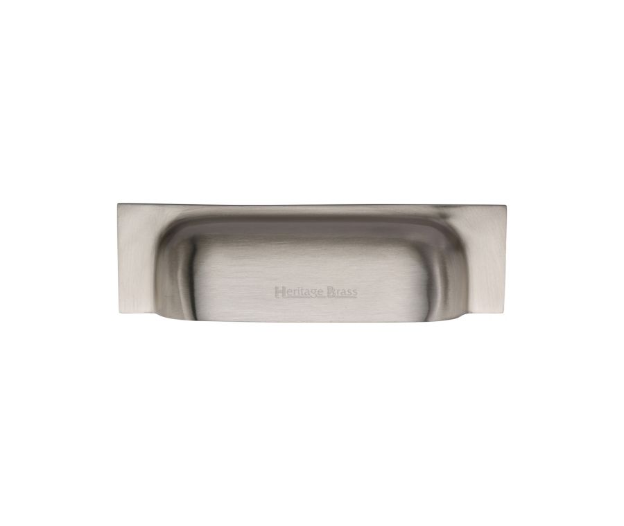 Heritage Brass Satin Nickel Military Cabinet Drawer Pull 96mm