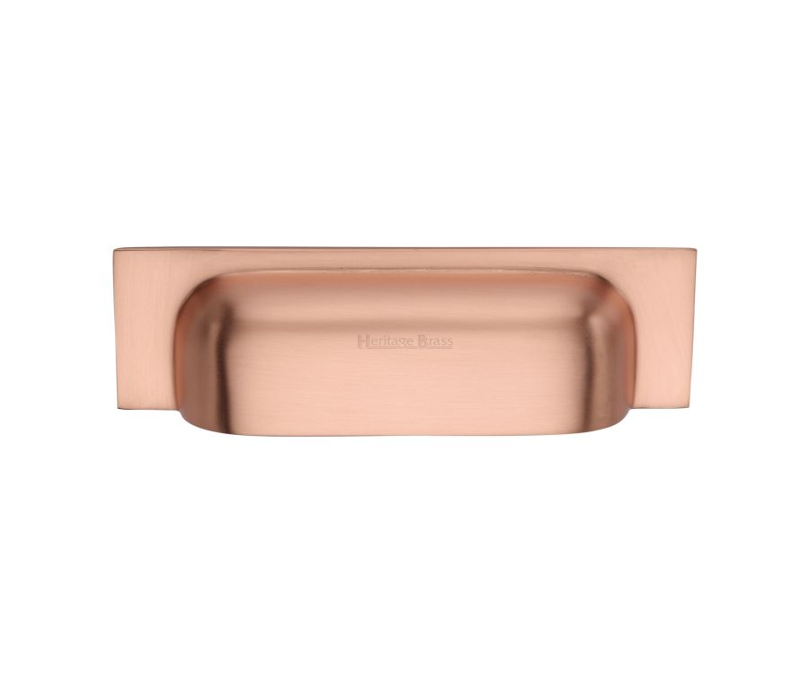 Heritage Brass Satin Rose Gold Military Cabinet Drawer Pull 96mm