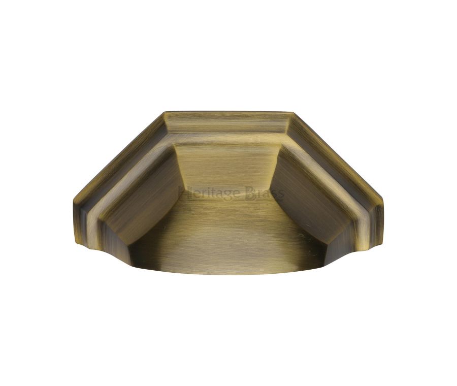 Heritage Brass Antique Brass Deco Cabinet Drawer Pull 89mm