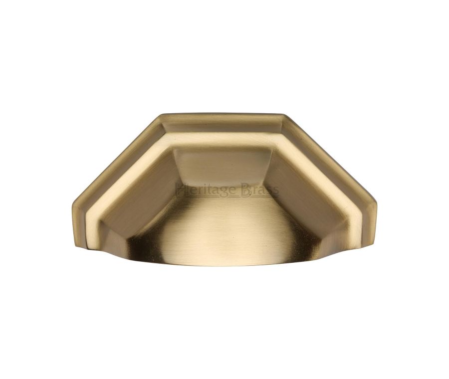 Heritage Brass Satin Brass Deco Cabinet Drawer Pull 89mm