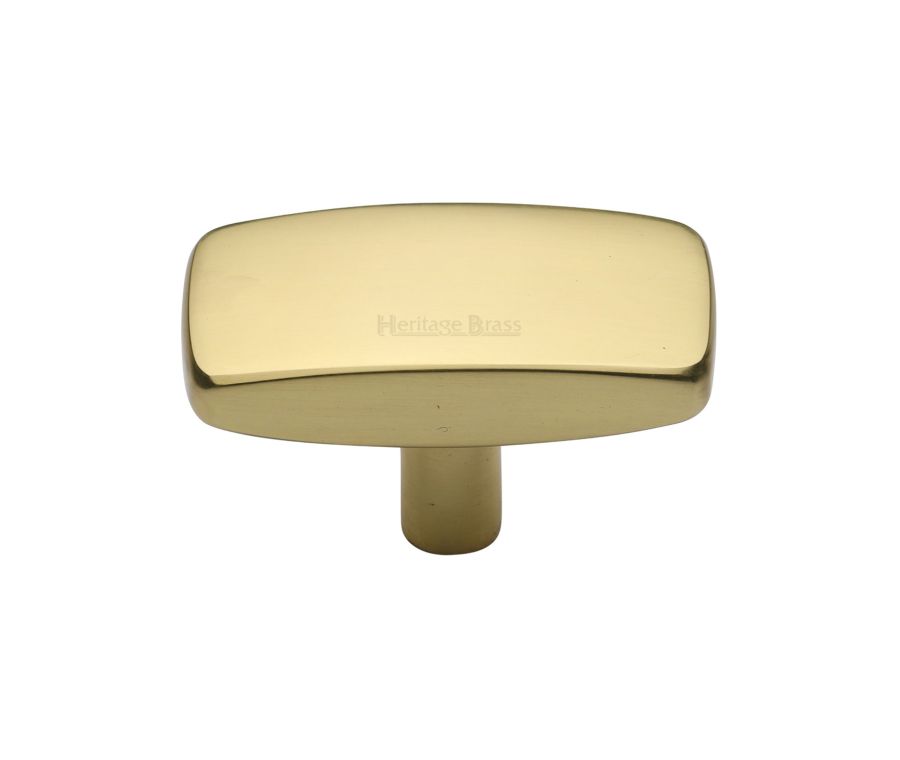 Heritage Brass Polished Brass Rectangular Cabinet Knob 41mm